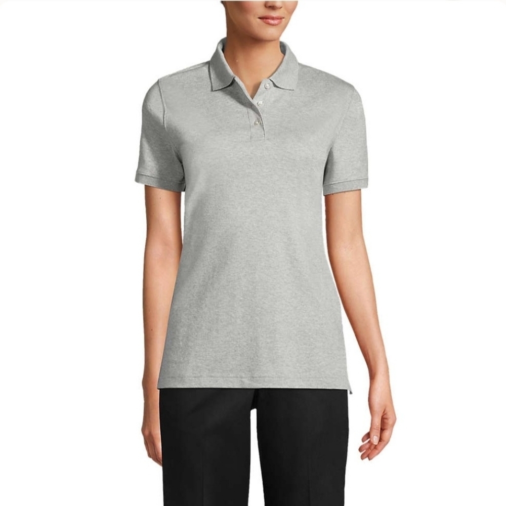 Lands' End Women's Gray Polo Shirt New In Package, Size XL